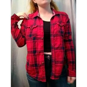 Red + Blue A&F Flannel